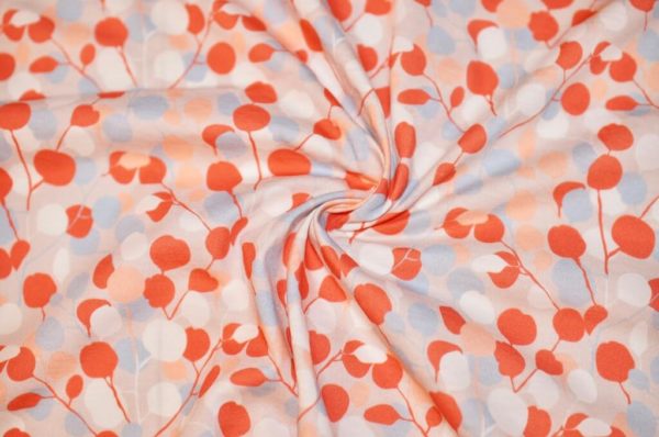 jersey coton biologique vendu au mètre tissu bio motif Eucalyptus doux Mars-ELLE