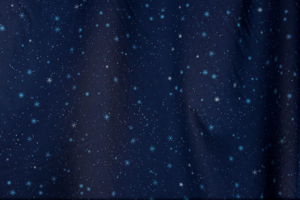 tissu bio popeline coton fleur Mars-ELLE GOTS coton biologique couture durable écologique motif imprimé étoile bleu foncé nuit