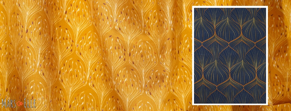 tissu bio popeline coton jaune moutarde Mars-ELLE