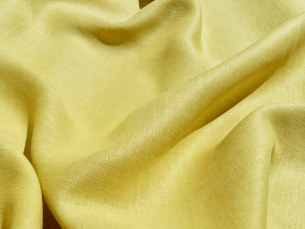 lin oekotex vendu au mètre mars-elle tissu bio jaune citron jaune moutarde