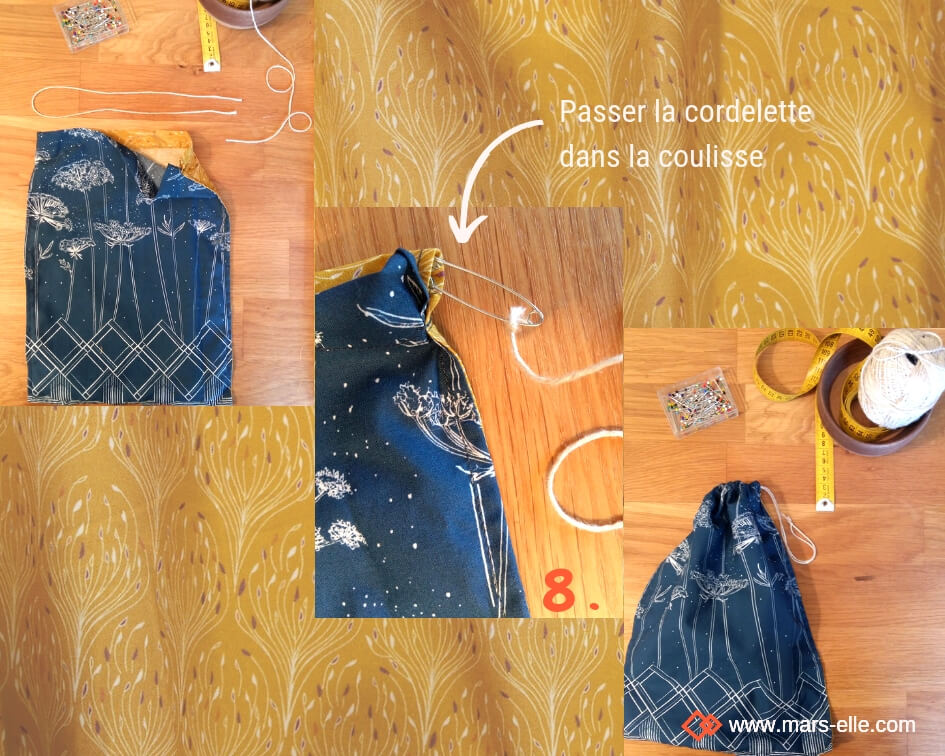 tuto couture sac à vrac zéro-déchet tissu bio mars-elle tutoriel pochon débutant