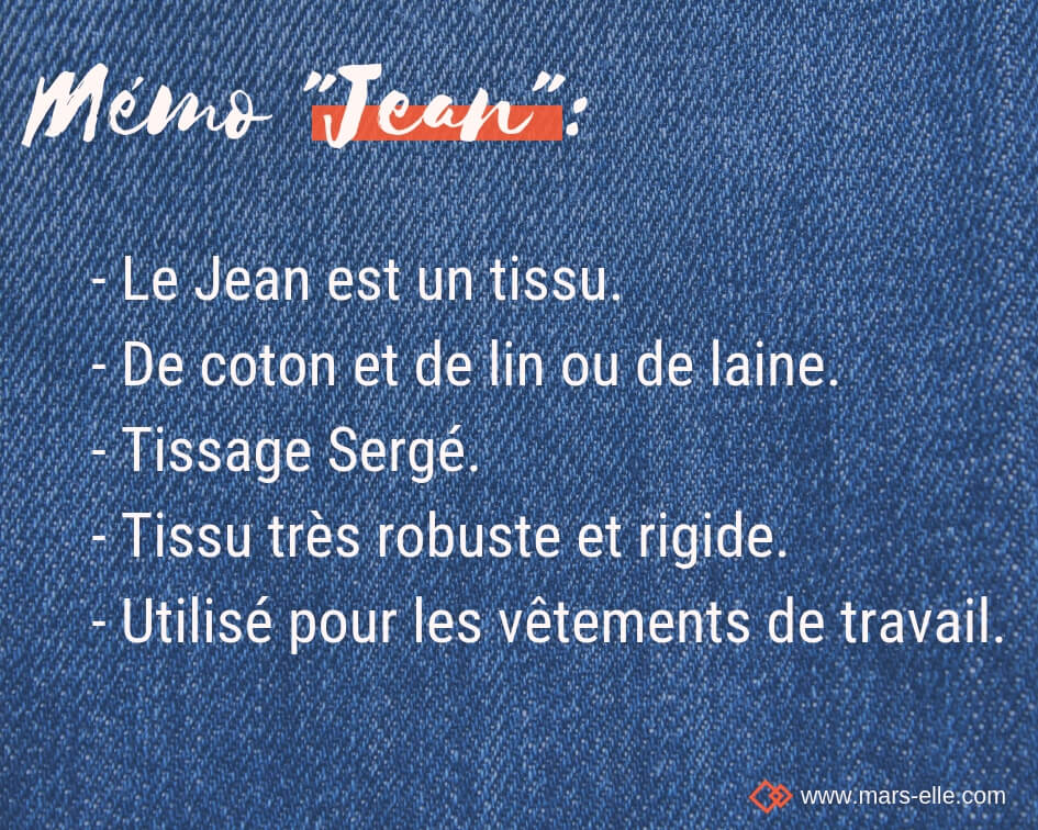 Définition Jean tissu couture tuto différence Jean Jeans Denim