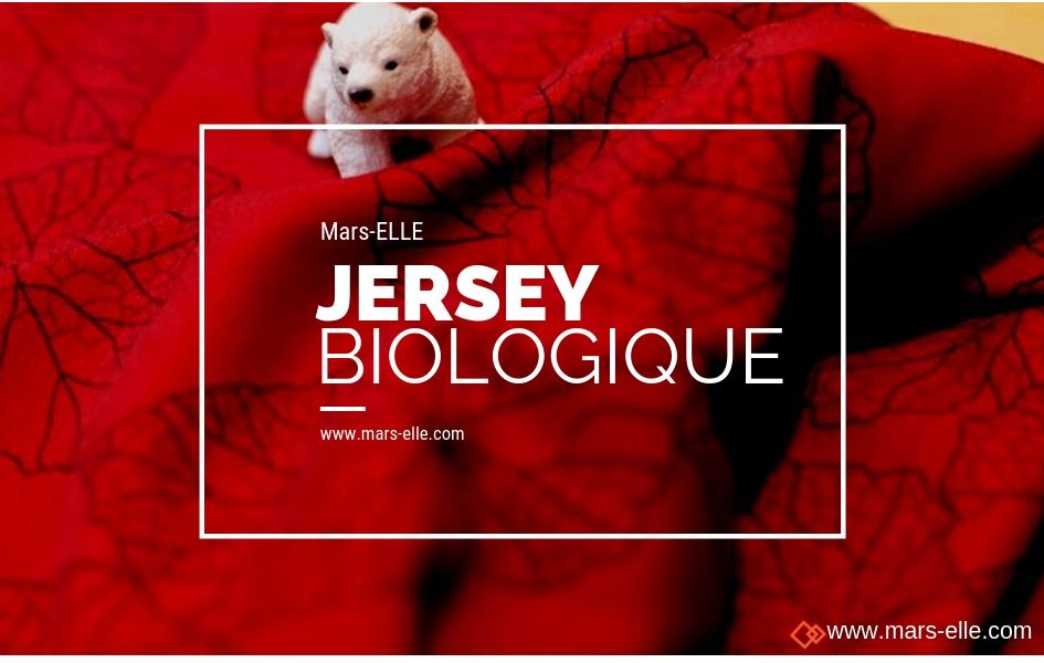jersey bio interlock imprimé rouge bordeaux coton biologique mars-elle