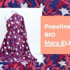 popeline bio imprimé fleur bordeaux bleu foncé mars-elle