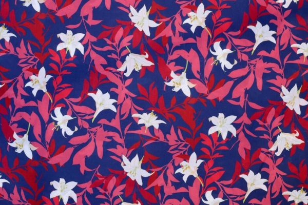 tissu bio popeline coton imprimé fleur bordeaux Mars-ELLE.jpg