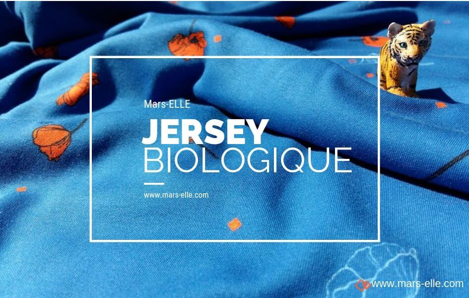 jersey bio interlock coton coquelicot rouge et bleu mars-ELLE