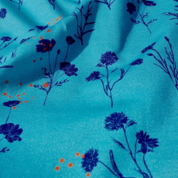 tissu bio bleu jersey Mars-ELLE