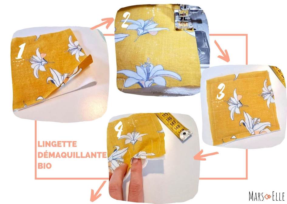 tuto couture lingette démaquillante facile tissu bio