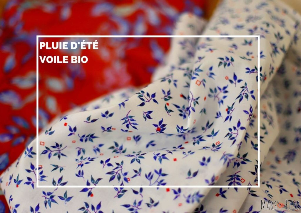 tissu bio motif voile coton biologique