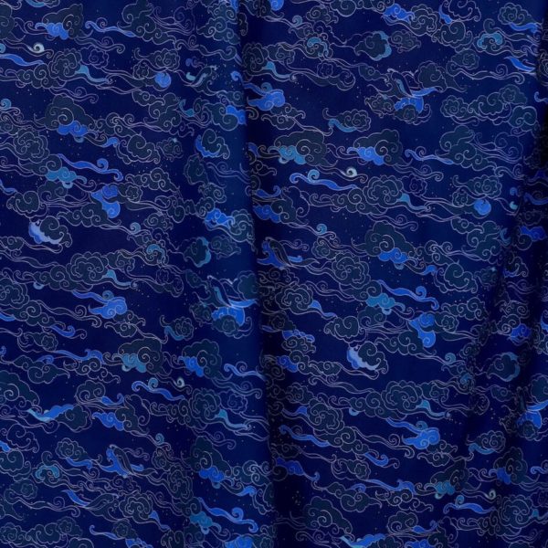 tissu bio Mars-Elle cumulus bleu
