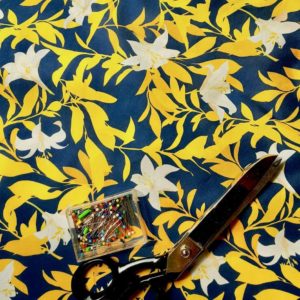 tissu bio Mars-Elle lys moutarde