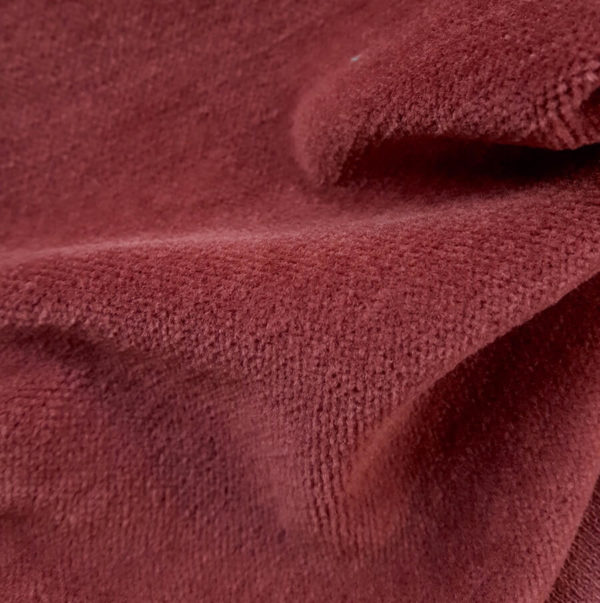 Molleton rouge bordeaux velours coton bio Mars-Elle