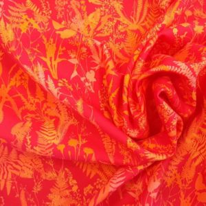 tissu bio twill jardin anglais rose rouge Mars-Elle 1