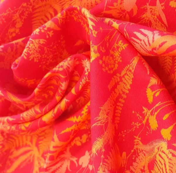 tissu bio twill jardin anglais rose rouge Mars-Elle 1