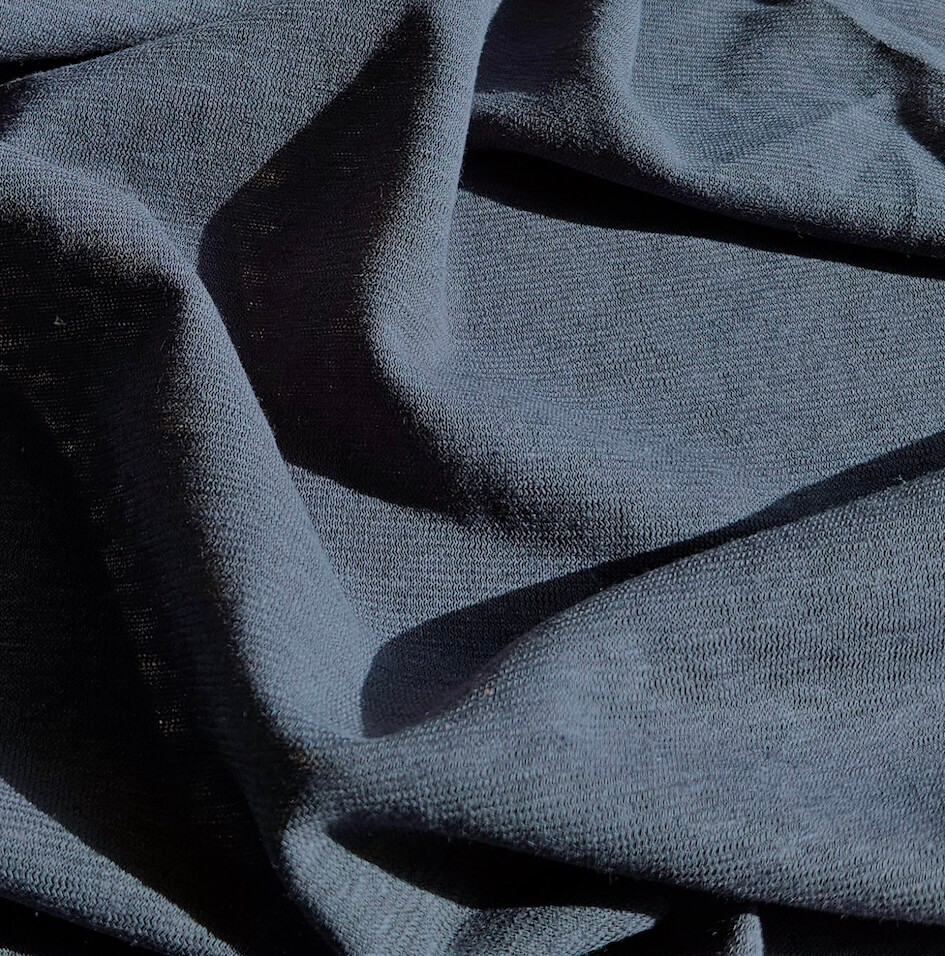 Tissu Jersey coton bio et Lin : gris bleu – Image 2