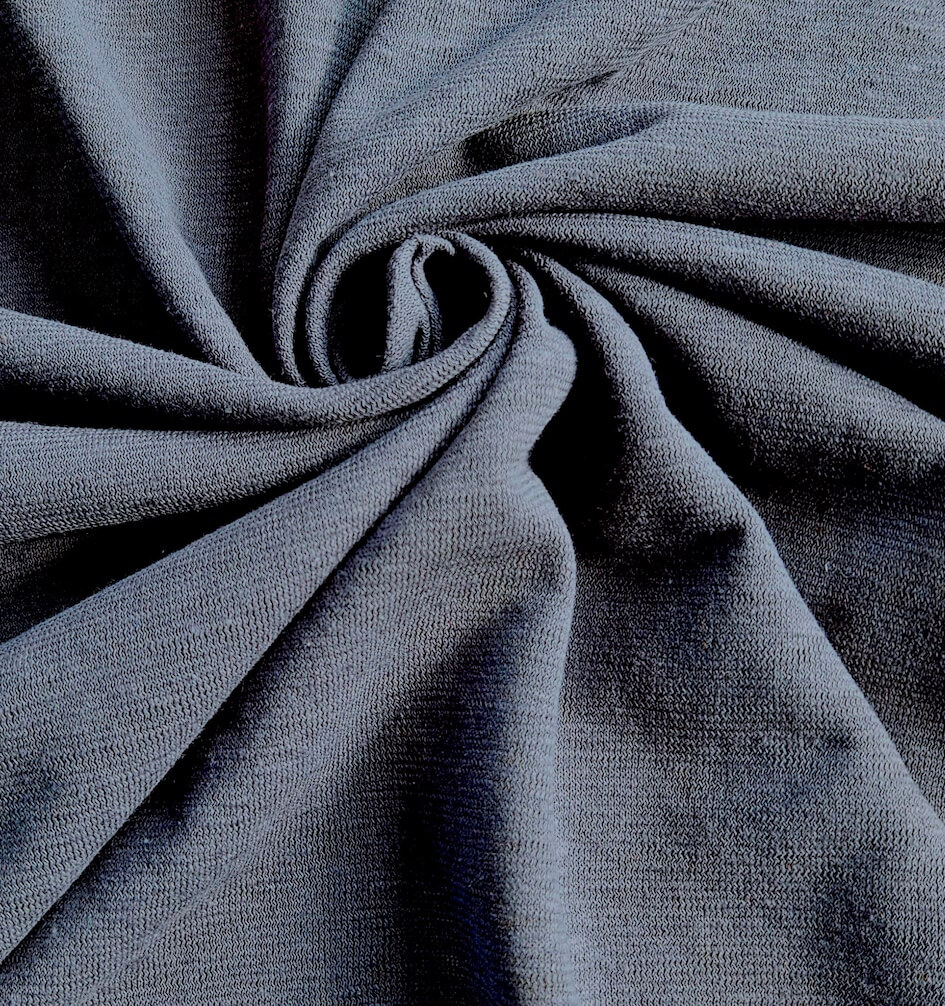Tissu Jersey coton bio et Lin : gris bleu