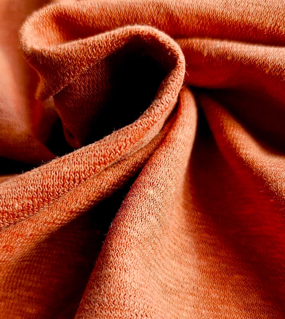 Tissu Jersey coton bio et Lin : Cannelle