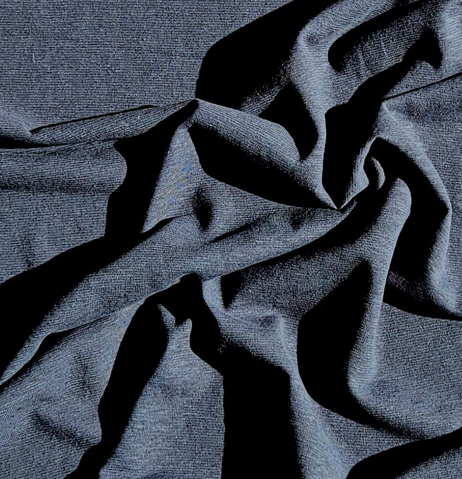 Tissu Jersey coton bio et Lin : gris bleu – Image 4