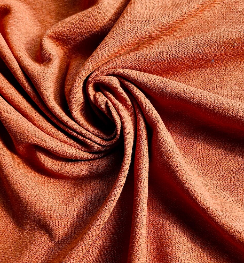 Tissu Jersey coton bio et Lin : Cannelle – Image 2