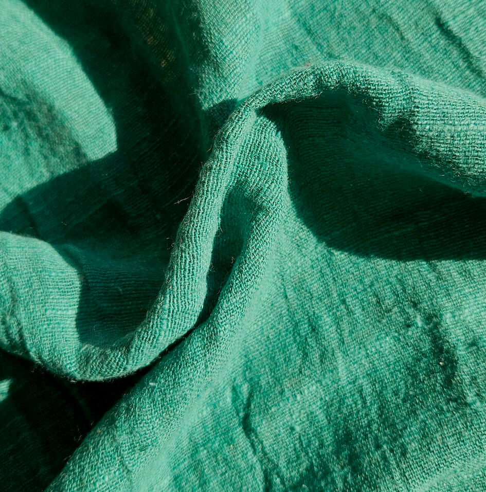 Gaze lin et coton bio : Vert prairie – Image 3