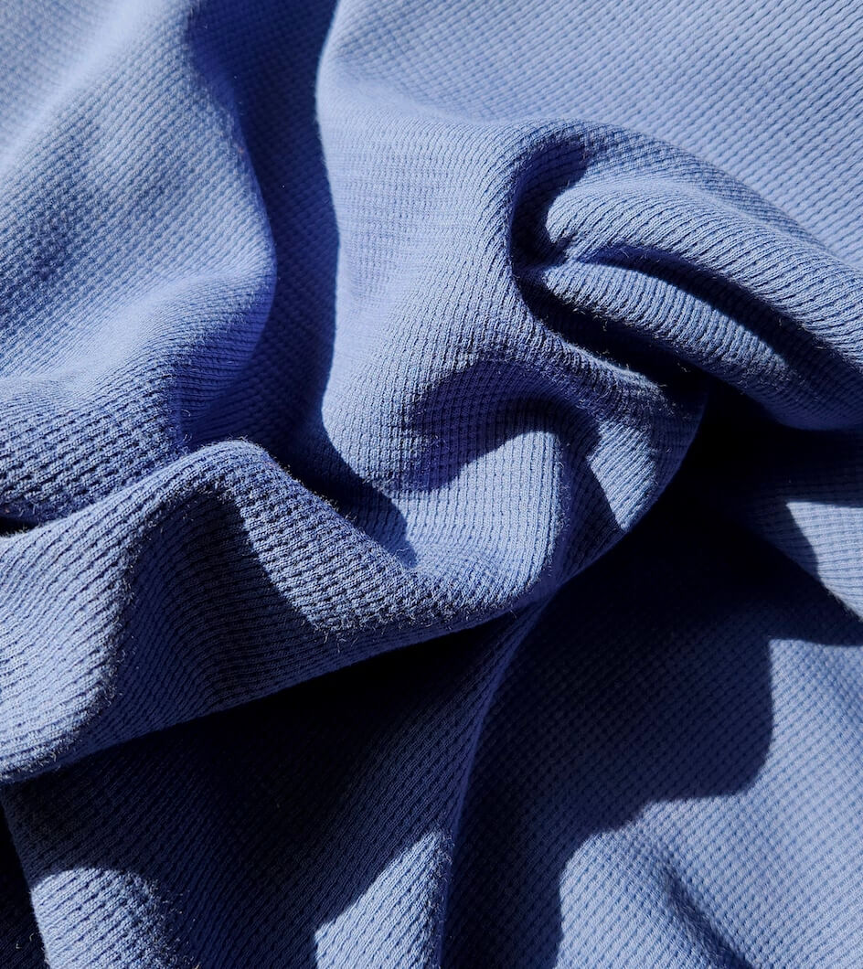 Interlock texturé coton bio : Bleu