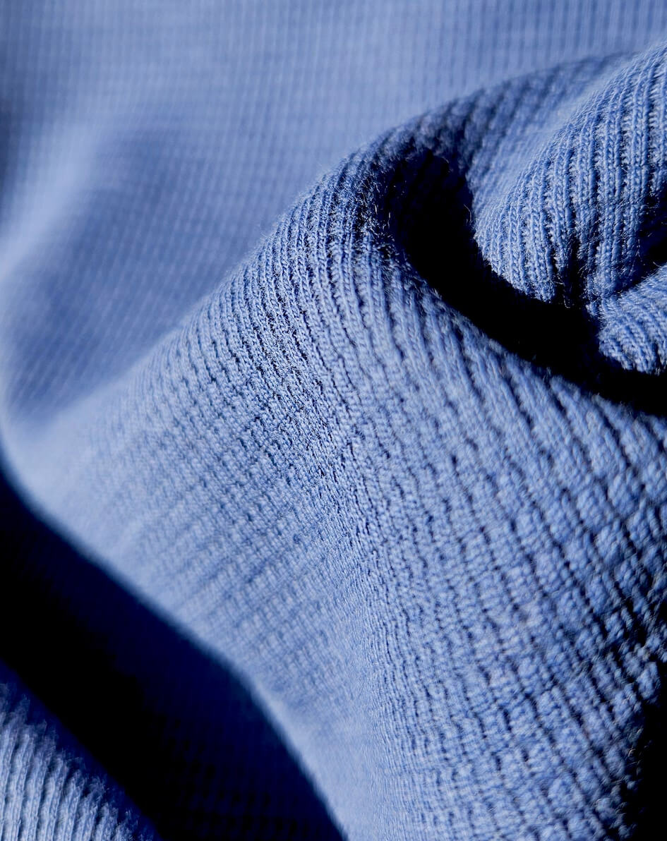 Interlock texturé coton bio : Bleu – Image 2