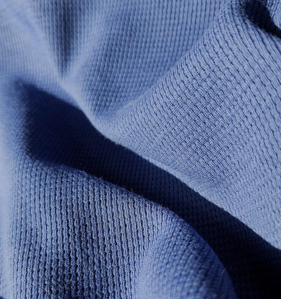 Interlock texturé coton bio : Bleu – Image 3