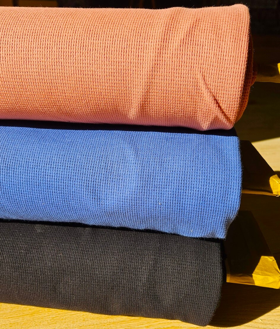 Interlock texturé coton bio : Bleu – Image 4