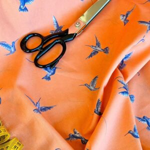 tissu coton bio Mars'elle colibri